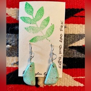 Turquoise Slab Drop Earrings